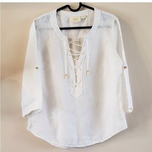 Maeve Anthropologie linen top